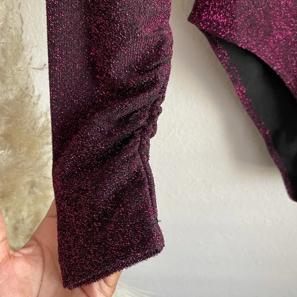 Zara Metallic Purple Bodysuit Medium - Picture 12 of 12
